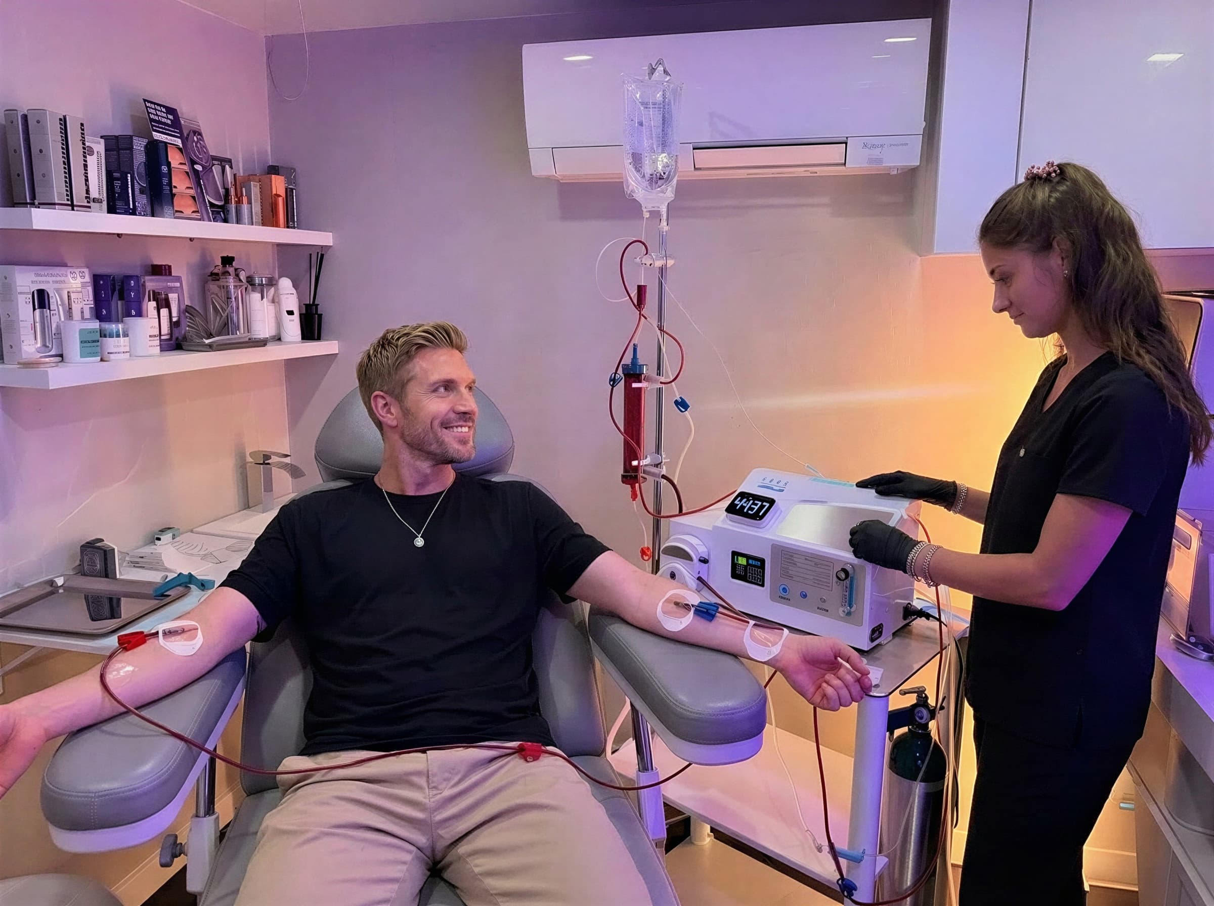 Patient receiving EBOO therapy at Forbidden Well