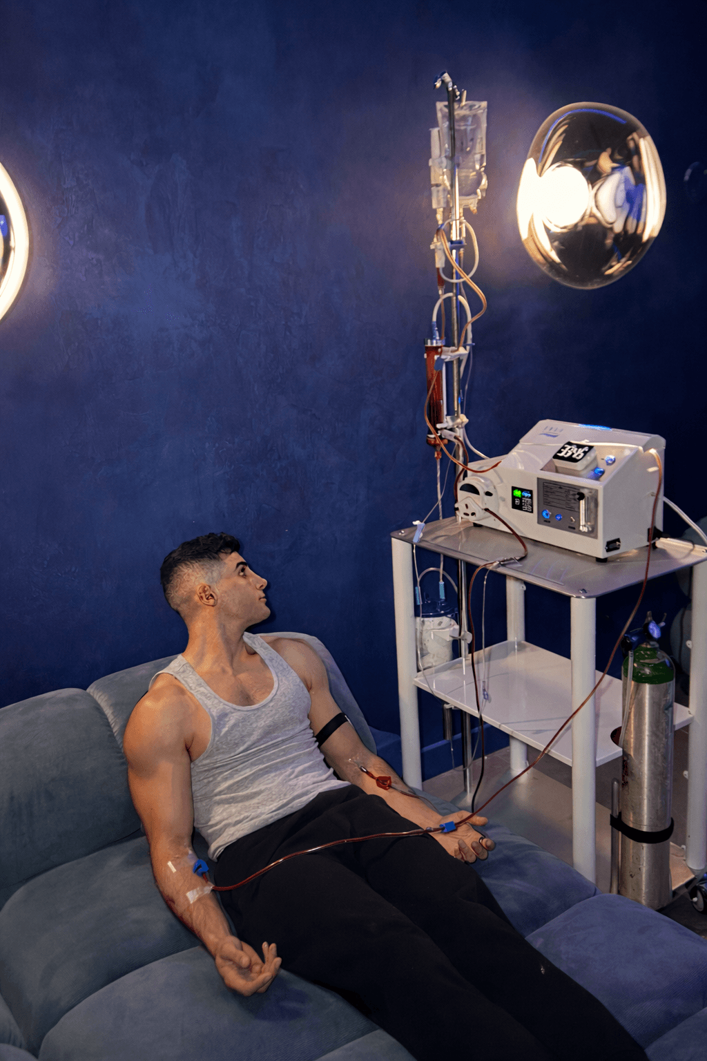 Patient during EBOO therapy session at Forbidden Well