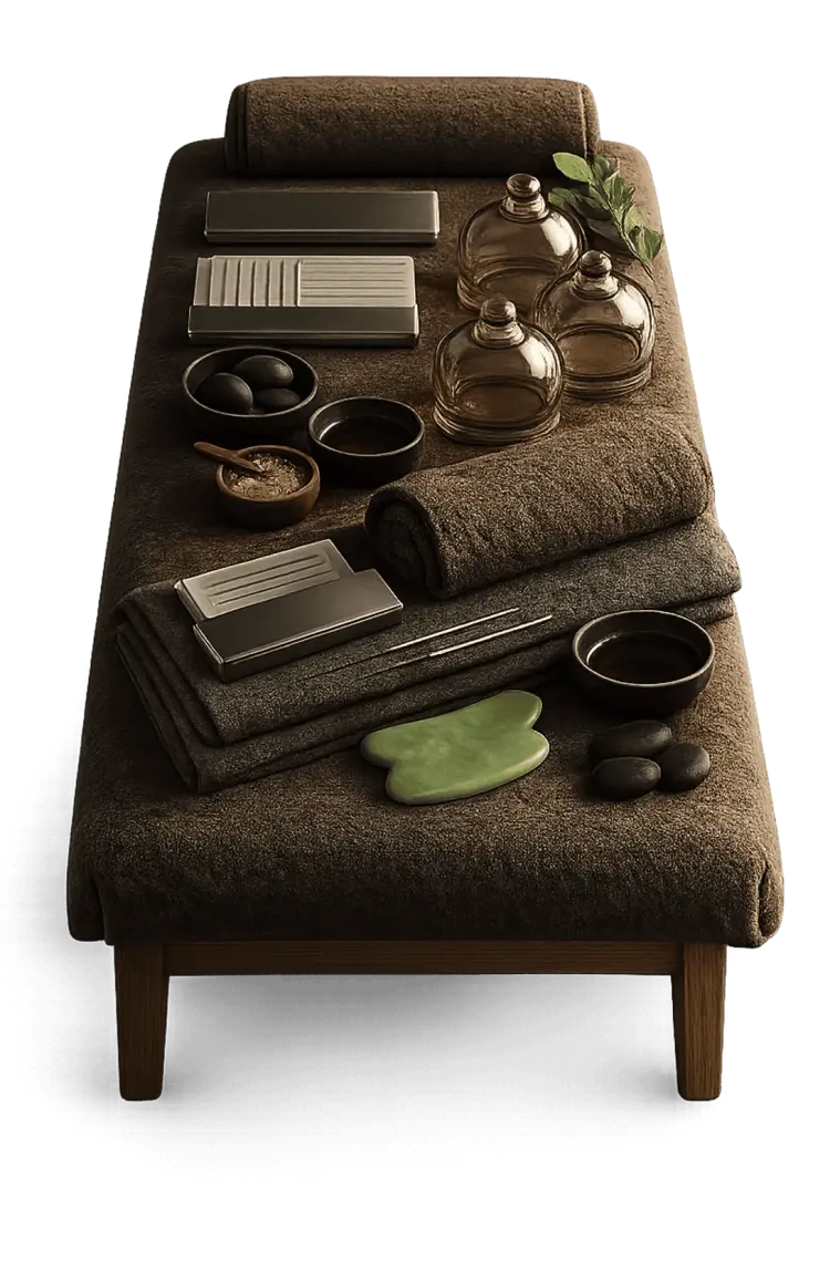 Integrated body therapy table with bodywork tools