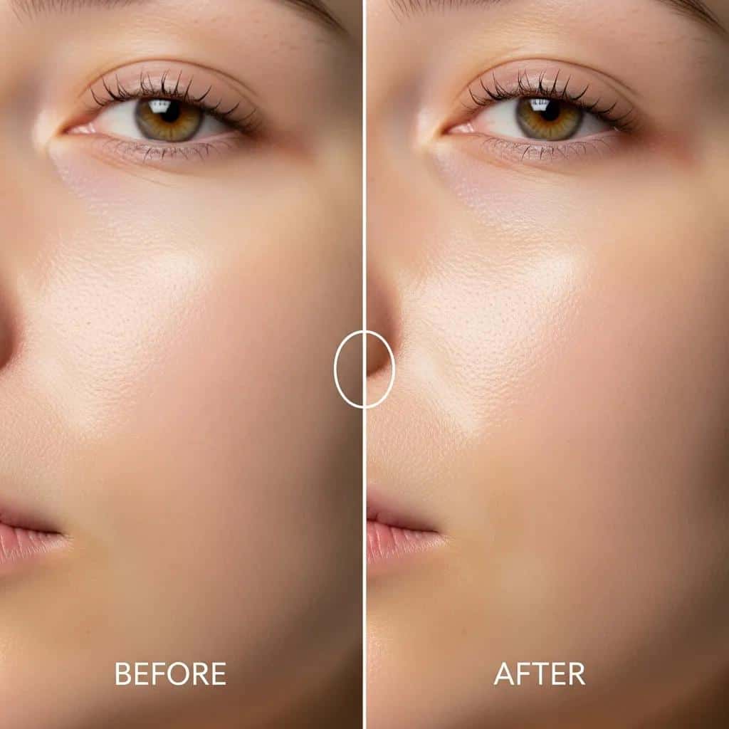 Before and after results showcasing the benefits of PDRN salmon sperm facial