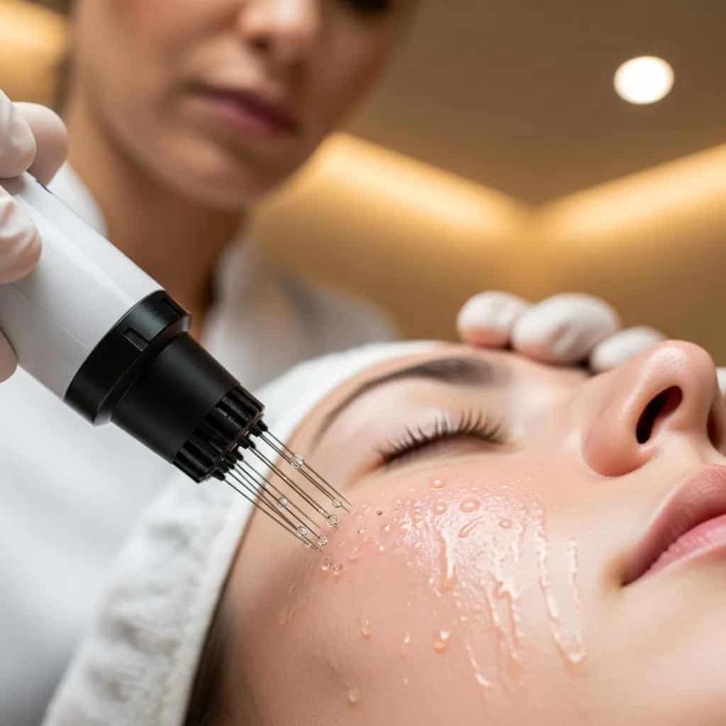Microneedling procedure enhancing PDRN absorption for skin rejuvenation