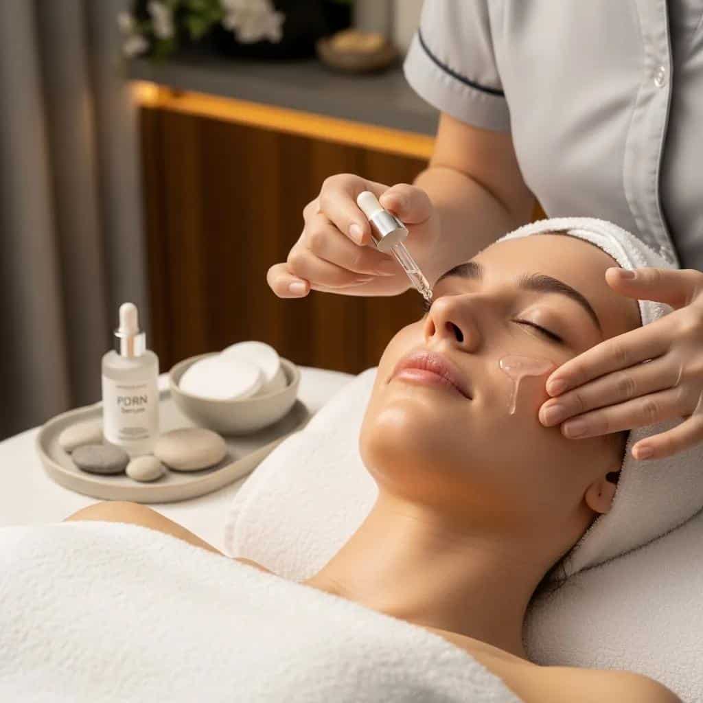 Spa treatment featuring PDRN salmon sperm facial, highlighting relaxation and skin rejuvenation