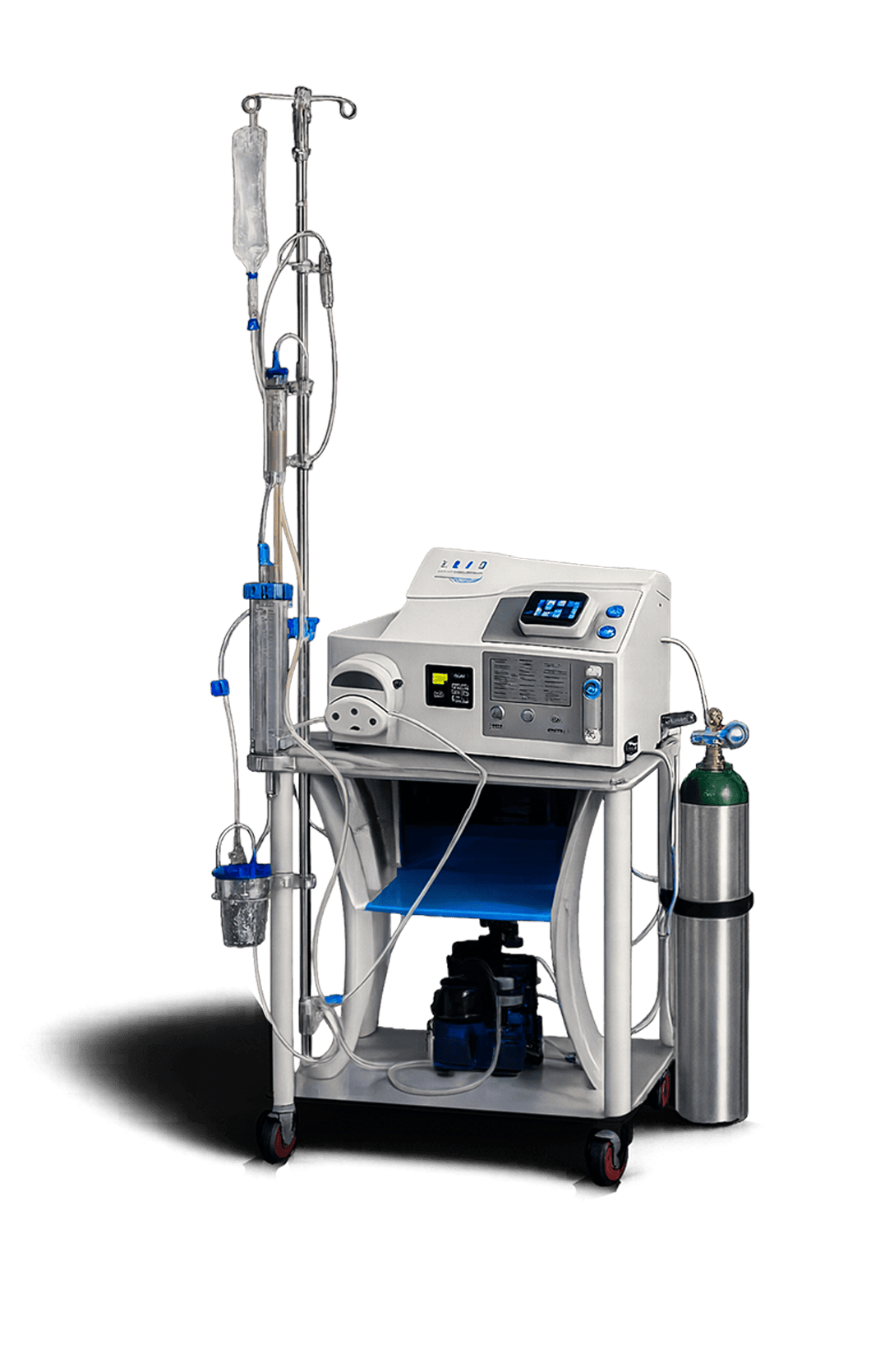 High-tech medical hydrotherapy machine with oxygen tank and control panel.